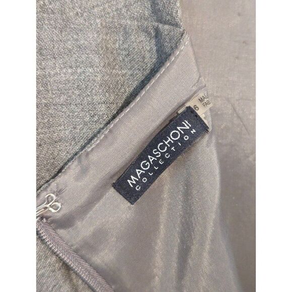 Magaschoni US 6 Sleeveless Fitted Wool Sheath Career Dress Gray - Picture 3 of 14